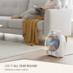 Radiateur et Ventilateur Soufflant. Portable. Air Chaud / Froid. Thermostat 2000 Blanc HT1126 – Image 7