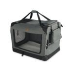 Sac transport pliable chien chat caisse cage portable 50x35x36cm gris
