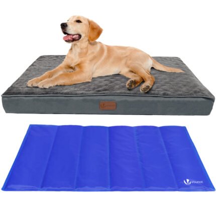 Matelas panier pour chien avec tapis gel rafraichissant amovible 91x70x9cm