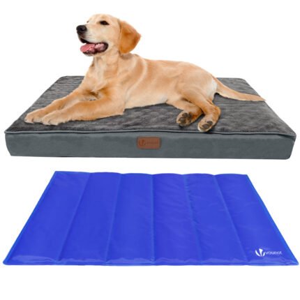 Matelas panier pour chien avec tapis gel rafraichissant amovible 76x51x9cm