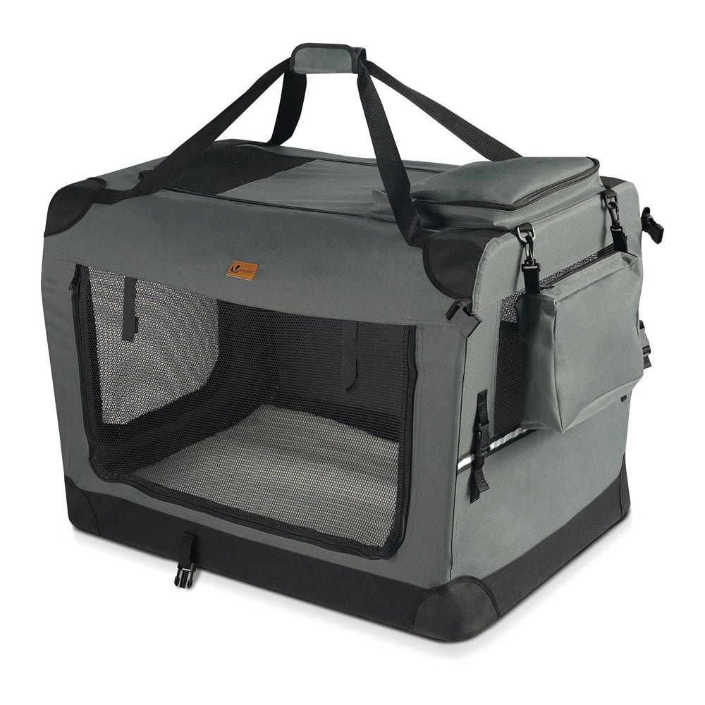 1_d6f3c37c-37e3-43ef-87c6-c1edaa842d7e Sac transport pliable chien chat caisse cage portable 70x52x52cm gris – Image 1