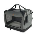 Sac transport pliable chien chat caisse cage portable 60x44x44cm gris