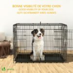 Cage pour chien pliable avec 2 portes verrouillable plateau amovible 107x70x78cm – Image 2