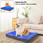 Matelas panier pour chien avec tapis gel rafraichissant amovible 76x51x9cm – Image 3