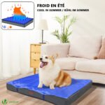 Matelas panier pour chien avec tapis gel rafraichissant amovible 91x70x9cm – Image 3
