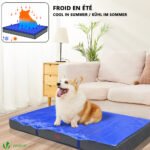 Matelas panier pour chien avec tapis gel rafraichissant amovible 115x81x9cm – Image 3