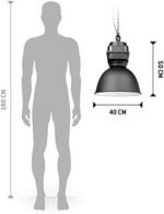 NEUF - KoKoon HL00420BL Suspension Design TEOL en. Métal. E27. 40 W. Noir. 40 x 40 x 50 cm – Image 7