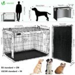 Cage pour chien pliable avec 2 portes verrouillable plateau amovible et housse de protection 107x70x78cm – Image 4