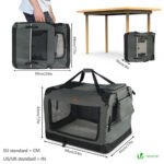 Sac transport pliable chien chat caisse cage portable 60x44x44cm gris – Image 2