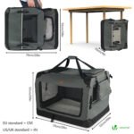 Sac transport pliable chien chat caisse cage portable 70x52x52cm gris – Image 2