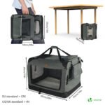 Sac transport pliable chien chat caisse cage portable 50x35x36cm gris – Image 2