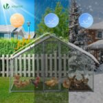 Enclos poulailler en metal galvanise et grillage avec bache PE 300x200x200cm – Image 4