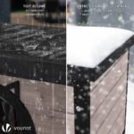 Maison pour Chat en bois avec toit bitumé et entrée en forme d'oreilles de chat Gris – Image 4