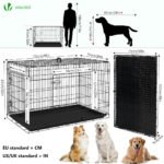 Cage pour chien pliable avec 2 portes verrouillable plateau amovible 122x75x81cm – Image 4