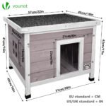 Maison pour Chat en bois avec toit bitumé autoportant et porte à lamelles PVC Gris – Image 5