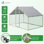 Enclos poulailler en metal galvanise et grillage avec bache PE 300x200x200cm – Image 5