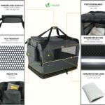 Sac transport pliable chien chat caisse cage portable 60x44x44cm gris – Image 5