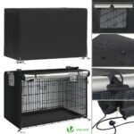 Cage pour chien pliable avec 2 portes verrouillable plateau amovible et housse de protection 122x75x81cm – Image 6