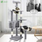Arbre à Chat 138cm avec Griffoir Plateforme Niche et Capsule Spatiale gris – Image 6