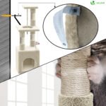 Arbre à Chat 88cm avec Corde Griffoir Plateforme Niche Beige – Image 6
