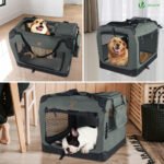 Sac transport pliable chien chat caisse cage portable 70x52x52cm gris – Image 6