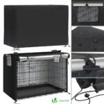 Cage pour chien pliable avec 2 portes verrouillable plateau amovible et housse de protection 107x70x78cm – Image 6