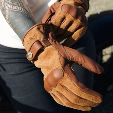 GANTS MOTO CUIR Wildust Sisters GLOVES KP - CLASSIC BROWN
