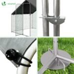 Enclos poulailler en metal galvanise et grillage avec bache PE 300x200x200cm – Image 7