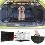 Cage pour chien pliable avec 2 portes verrouillable plateau amovible et housse de protection 107x70x78cm – Image 7
