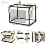 Sac transport pliable chien chat caisse cage portable 50x35x36cm beige – Image 7