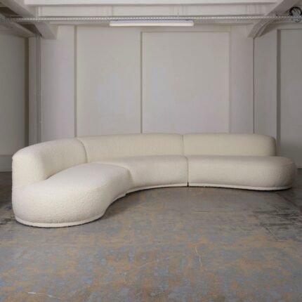 CANAPÉ BOUCLETTE BLANCHE MODULABLE