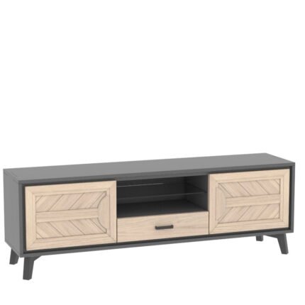 HAUSSMANN - Meuble TV 2 portes 1 tiroir 1 niche