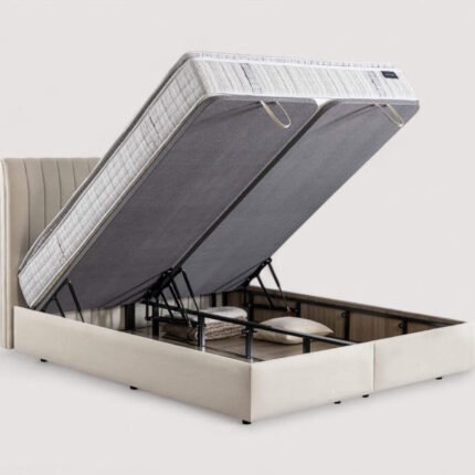 Lit coffre avec tête de lit AMSTERDAM Zeugma Beige