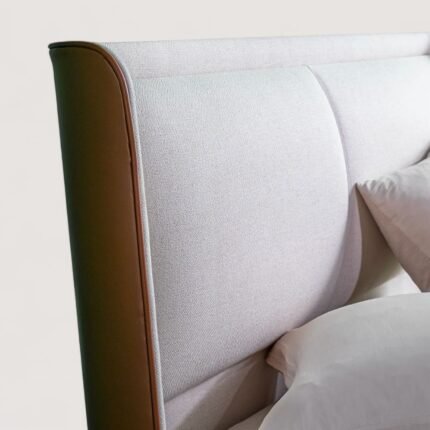 Lit coffre avec tête de lit ISABEL Cosmic Beige / Cassa/-Brown