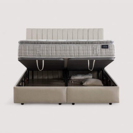 Pack lit coffre. matelas et tête de lit AMSTERDAM Zeugma Beige