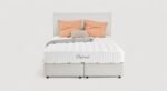 Pack lit coffre. matelas et tête de lit NINA Queens Beige