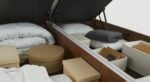 Pack lit coffre. matelas et tête de lit NINA Queens Beige – Image 4