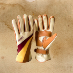 GANTS MOTO CUIR Wildust Sisters. 70'S STRIPE. BLANC – Image 4