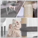 Arbre à Chat 112cm avec Griffoir Plateforme Niche L Gris – Image 3