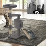 Arbre à Chat 112cm avec Griffoir Plateforme Niche L Gris – Image 6