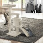 Arbre à Chat 112cm avec Griffoir Plateforme Niche L Beige – Image 6