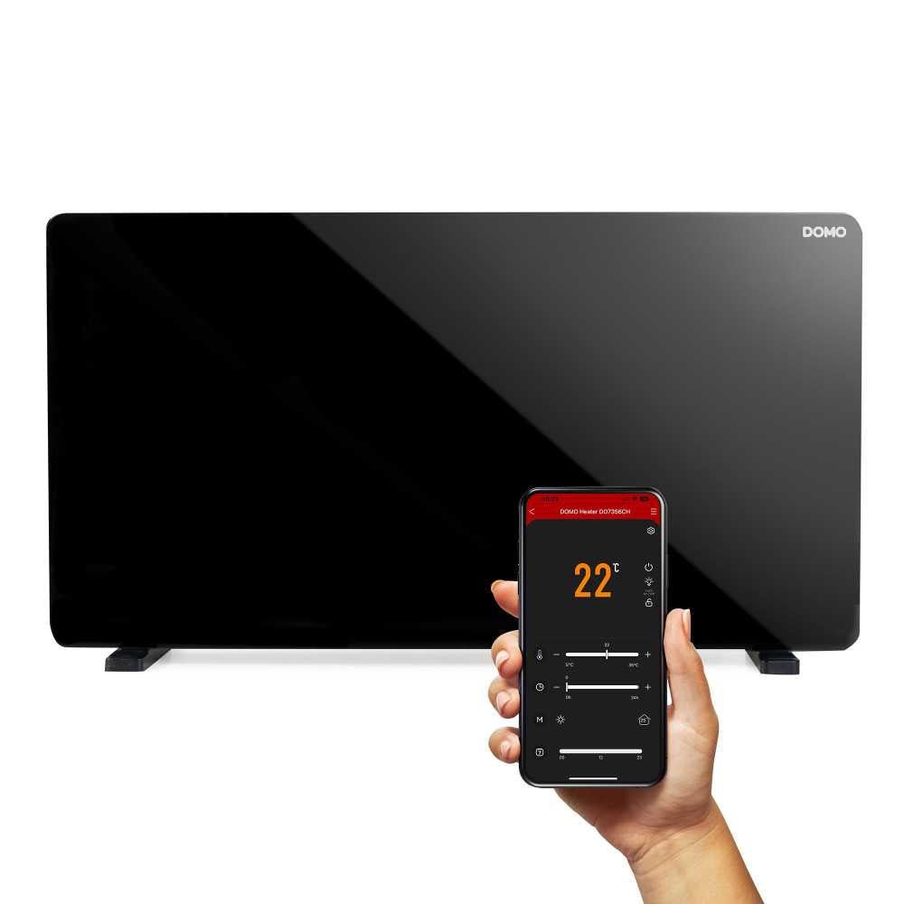 df4dabe075ef41ccac23672c8d6d51bb Convecteur De Chauffage En Verre Avec Wifi 2000w Noir Domo Do7356ch Domo – Image 1