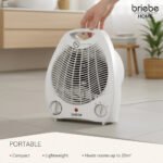 Radiateur et Ventilateur Soufflant. Portable. Air Chaud / Froid. Thermostat 2000 Blanc HT1126 – Image 5