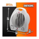 Chauffage Soufflant - 2000w - Warm Tech - 240v - Jusqu'a 15m3 - Blanc Warm Tech – Image 3