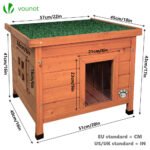 Maison pour Chat en bois avec toit bitumé autoportant et porte à lamelles PVC – Image 5
