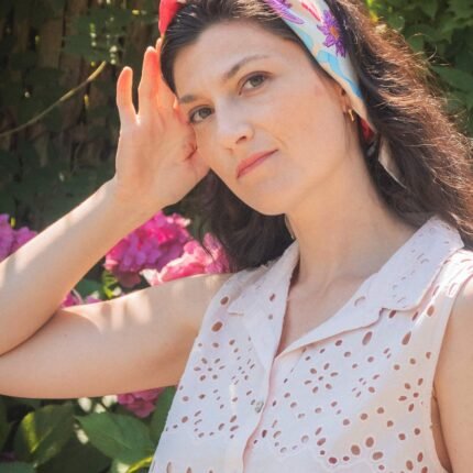 Foulard triangle le jardin